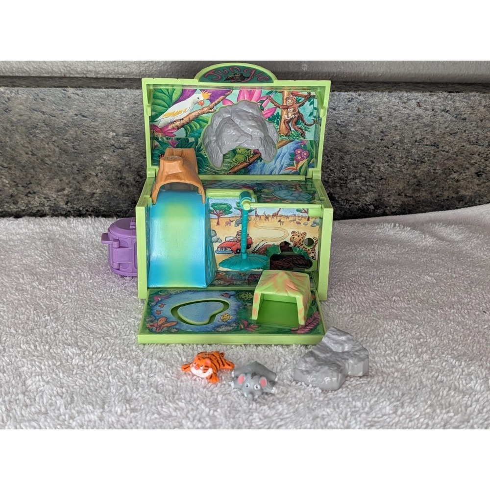 Vintage Pound Puppies 1995 Jungle Mini Compact 2 Figures Tiger Elephant READ